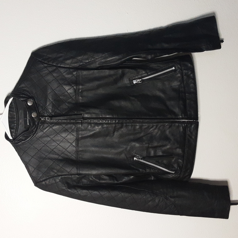 Moda International Victoria Secret Black Leather Jacket XS